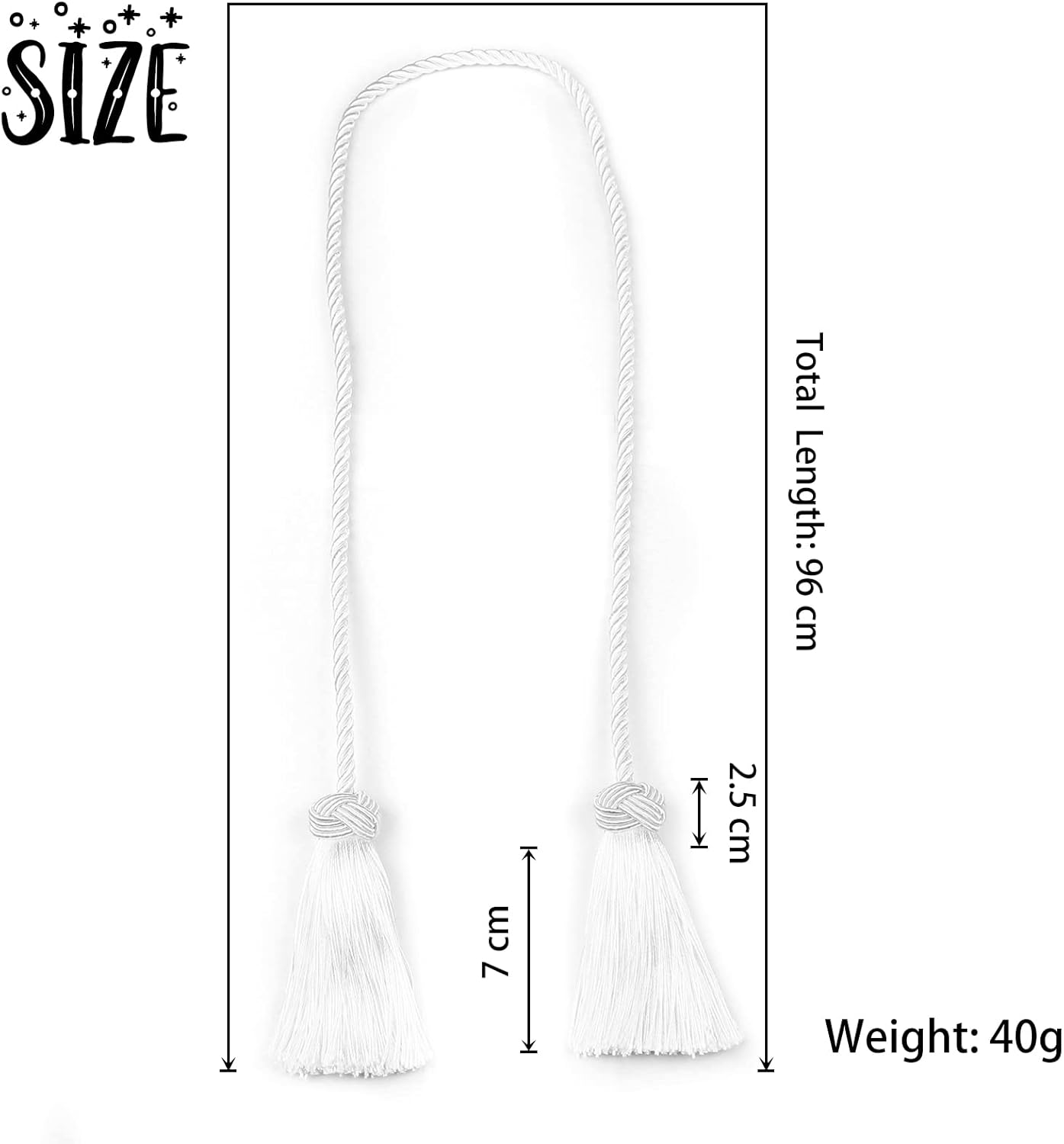 BEL AVENIR 2 Pack Curtain Tiebacks with Tassels