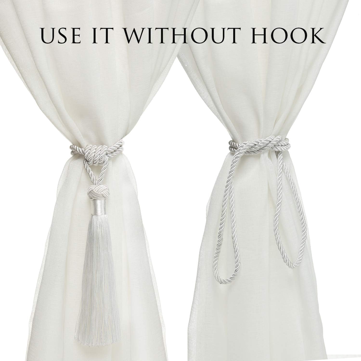 BEL AVENIR Curtain Holdbacks with Tassels 2 Pack