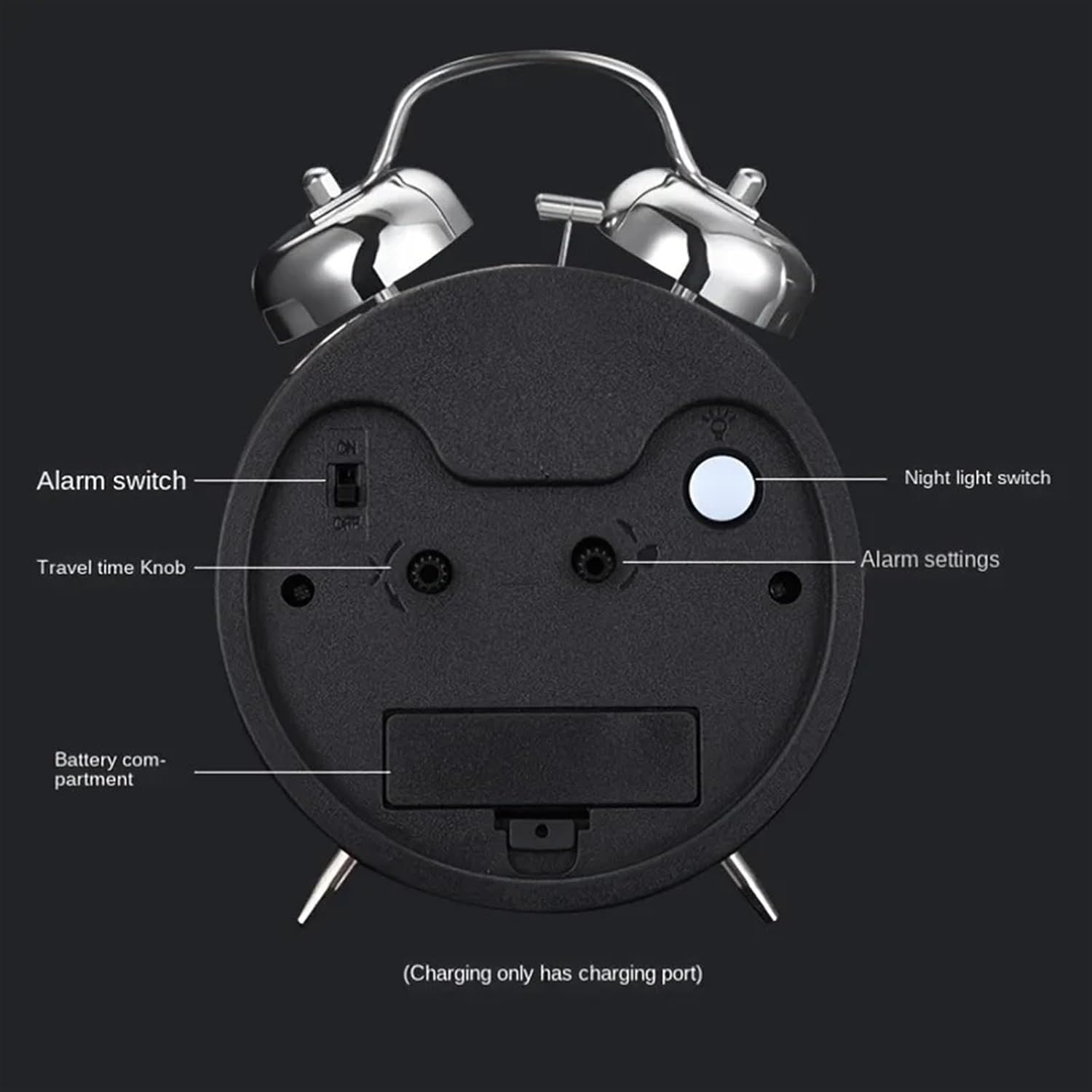Sunrise Alarm Clock Night Light with Double Bell and Metal Frame