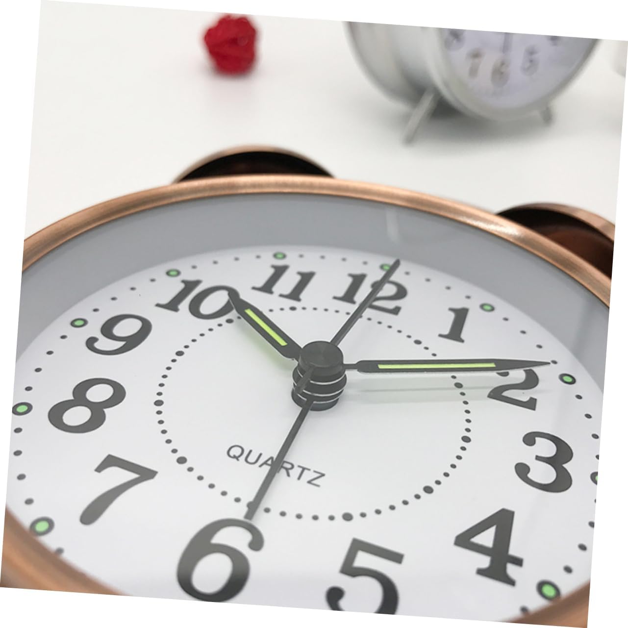 Classic Metal Alarm Clock with Double Bells and Silent Nightlight