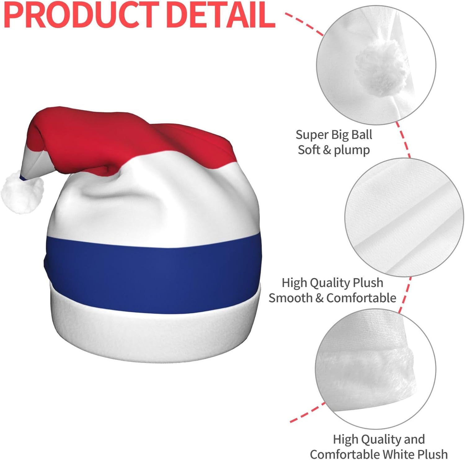 Costa Rica Flag Christmas Hat with LED Lights