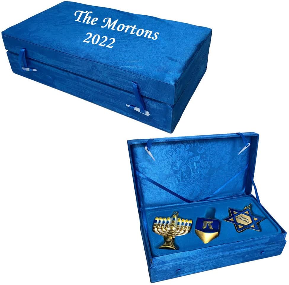 Personalized Hanukkah Ornament Set with Custom Names