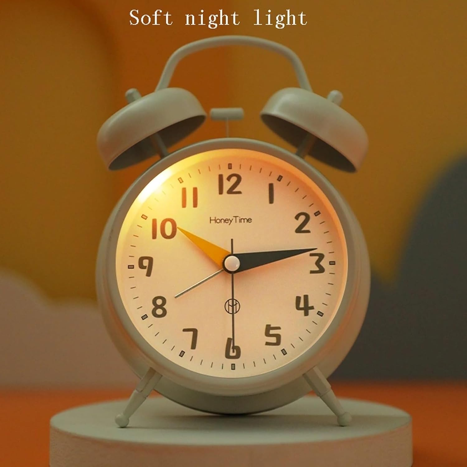 4 Inch Super Quiet Double Bell Alarm Clock with Luminous Display