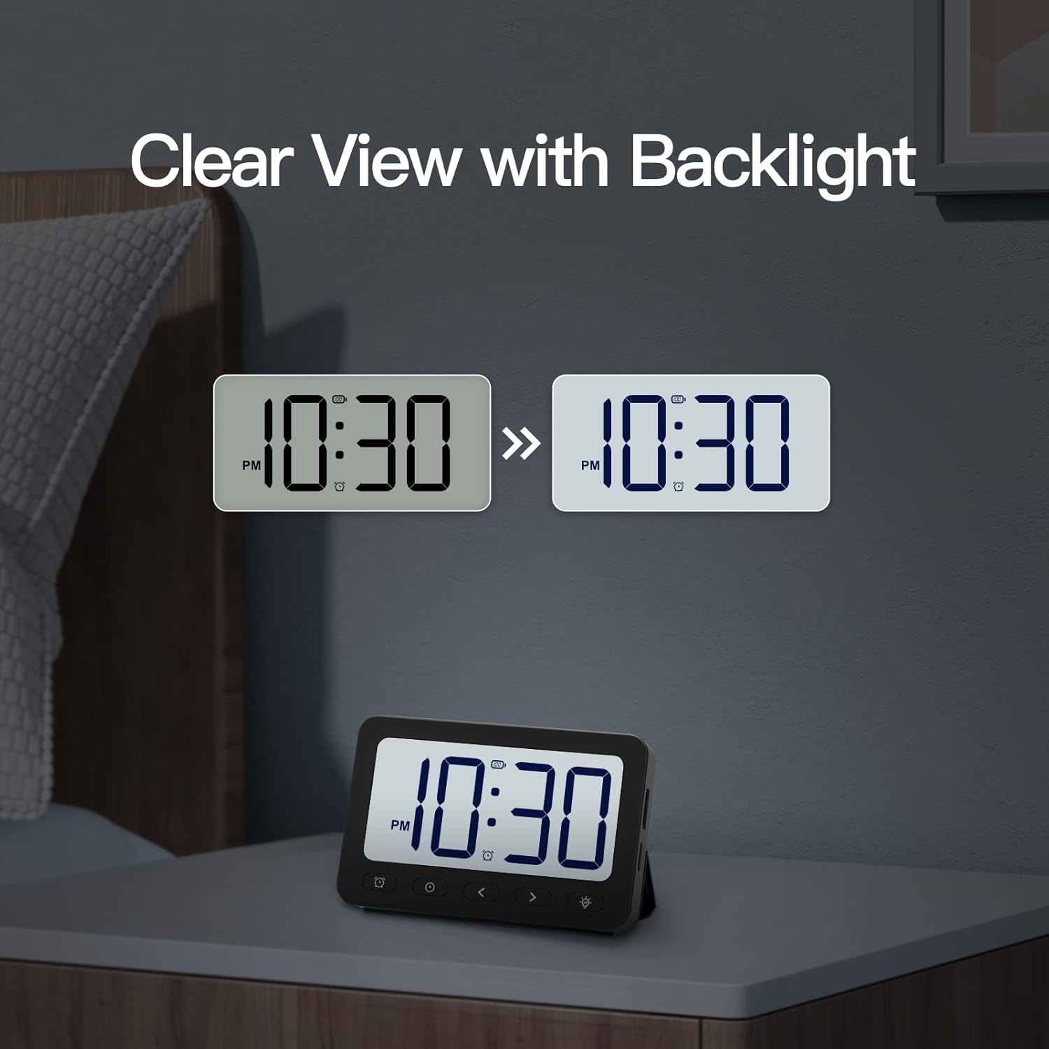 ANJANK Digital Travel Alarm Clock with MagSafe Charging