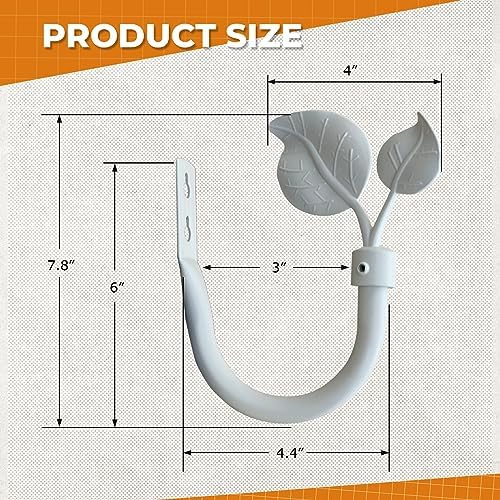 Matte White Leaf Shape Curtain Holdbacks Set of 2
