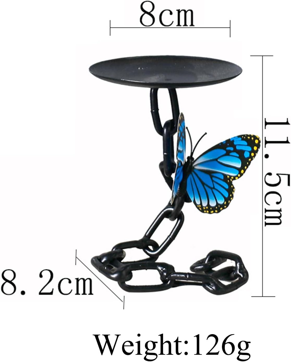 DANELYNN Black Candle Holder with Butterfly Design