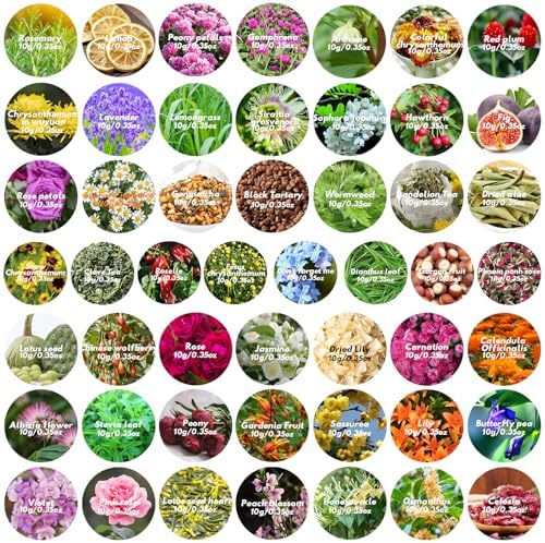 50 Bags Dried Flowers for DIY Crafts and Witchcraft