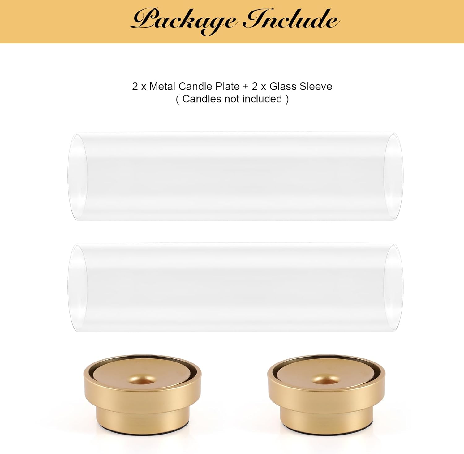 SUJUN Gold Hurricane Candle Holders Set of 2