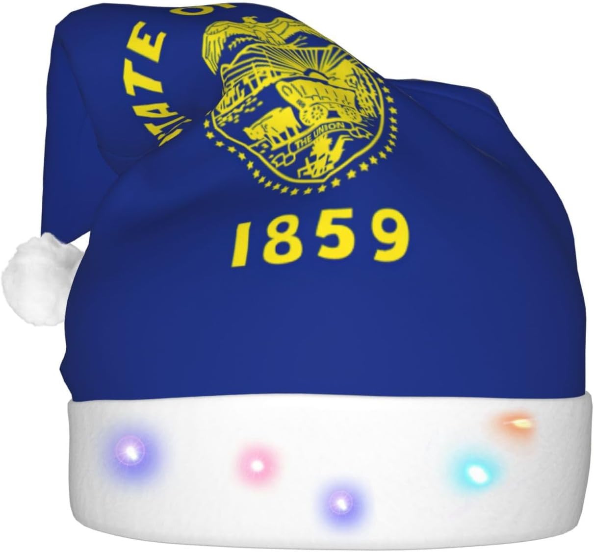 Oregon State Flag Christmas Hat with LED Lights