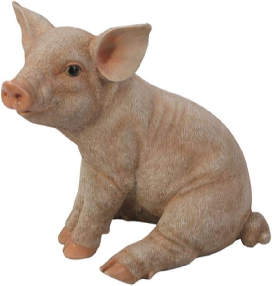 10 Inch Small Sitting Pig Outdoor Garden Statue