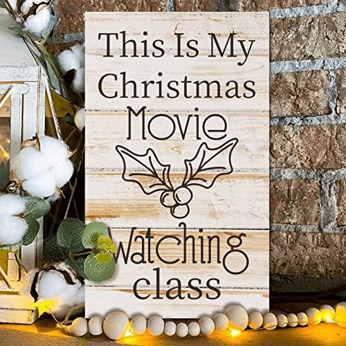 Wood Plaque Wall Hanging Love Quote Christmas Movie Watching Art Sign