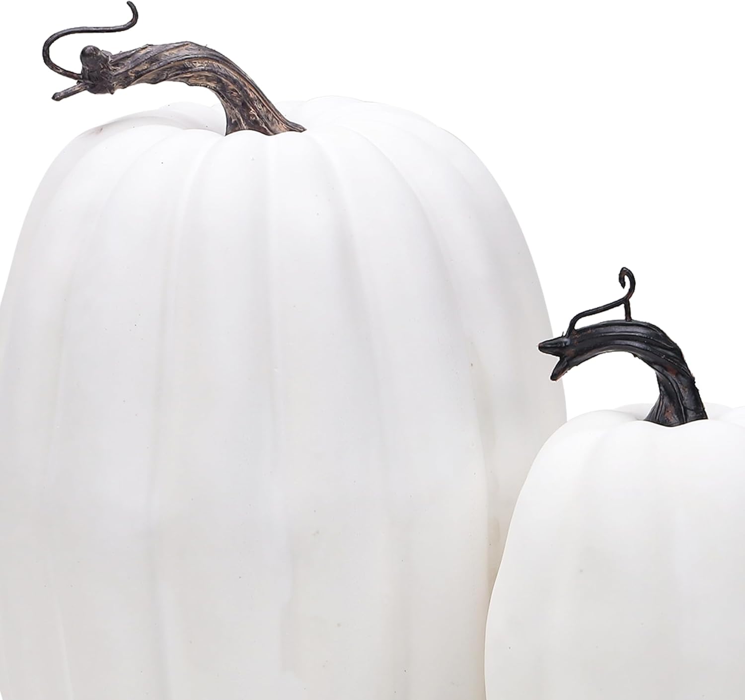 3PCS White Artificial Foam Pumpkins Halloween Decor Centerpieces