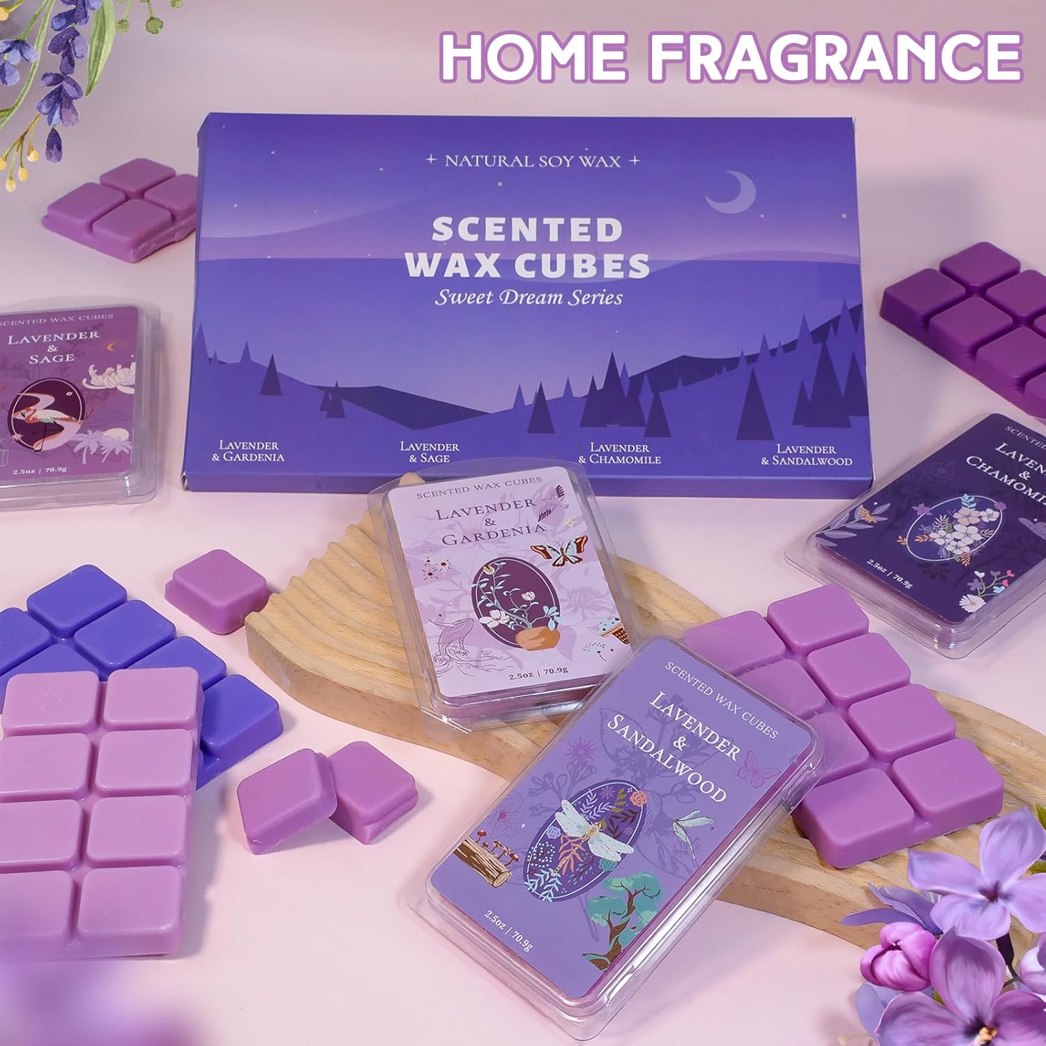 SCENTORINI Wax Melts 4-Pack Lavender Scent for Sleep