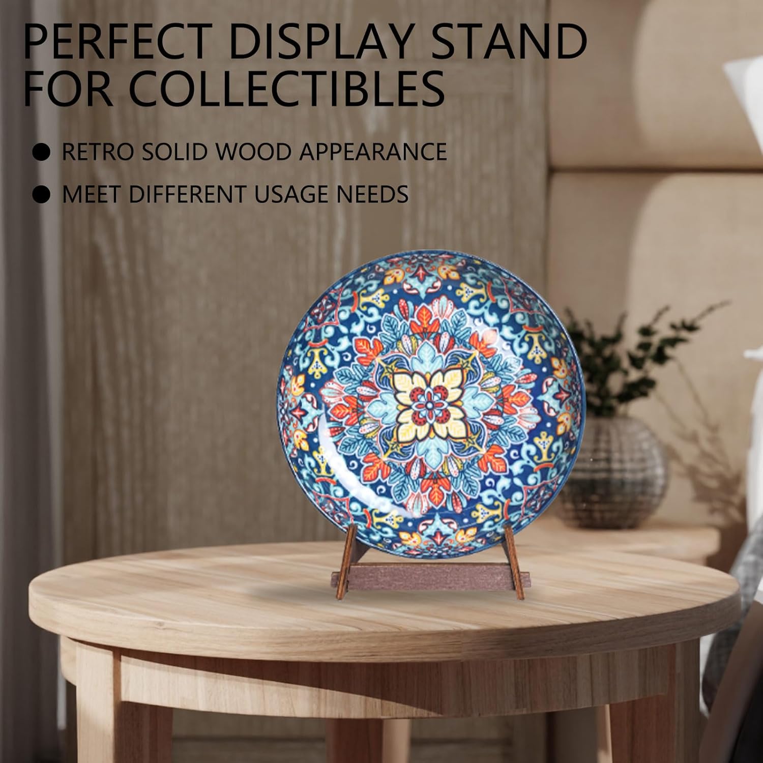 13 Inch Wooden Plate Display Stand Frame Holder