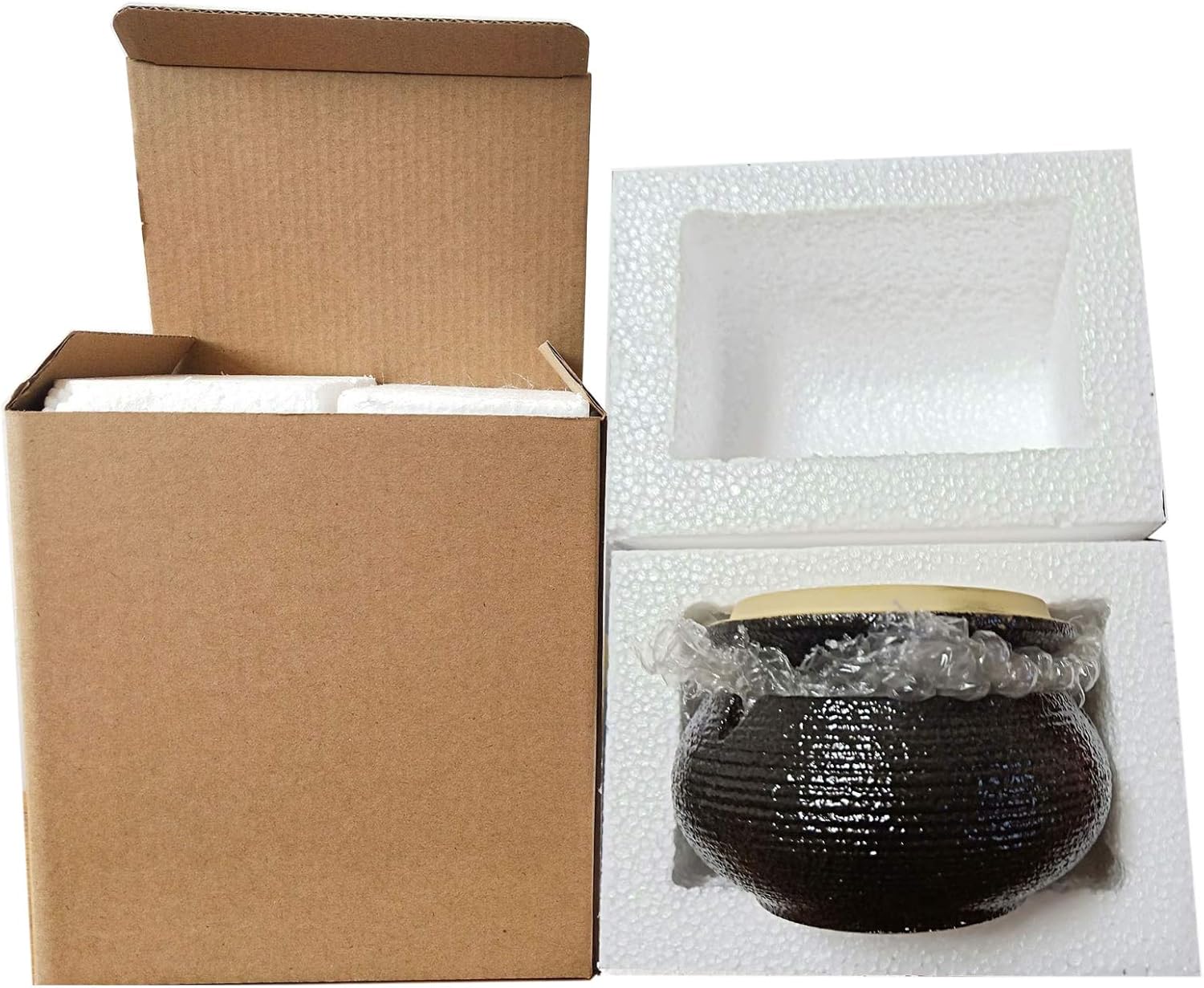 Black Ceramic Cigarette Ashtray with Lid