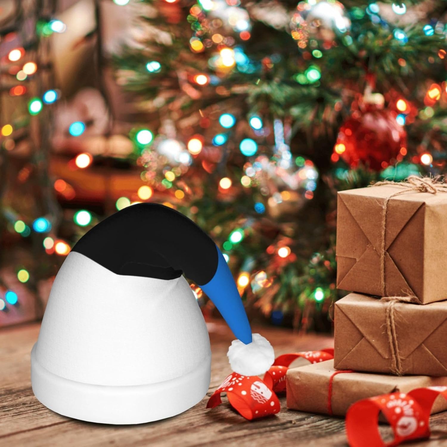 Estonia Flag Print Christmas Hat with LED Lights