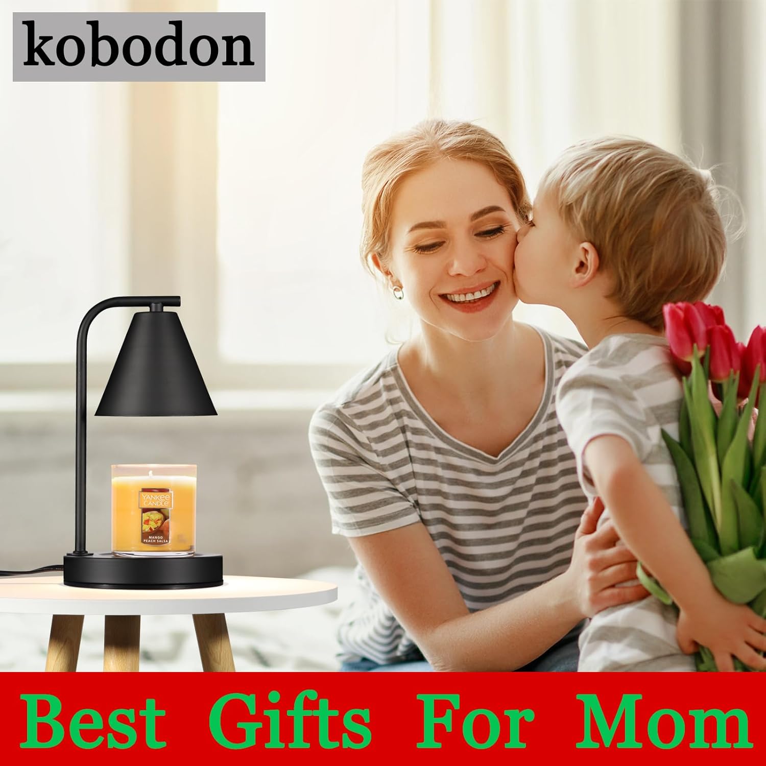 Candle Warmer Lamp with 2 Bulbs Black Jar Design