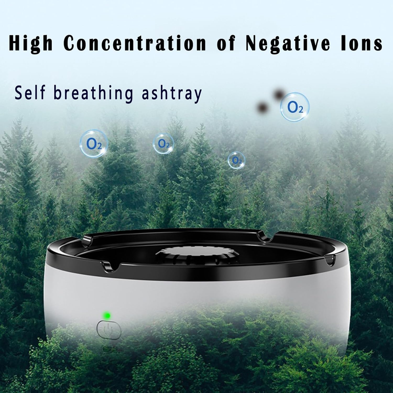 2 in 1 Air Purifier Ashtray - White