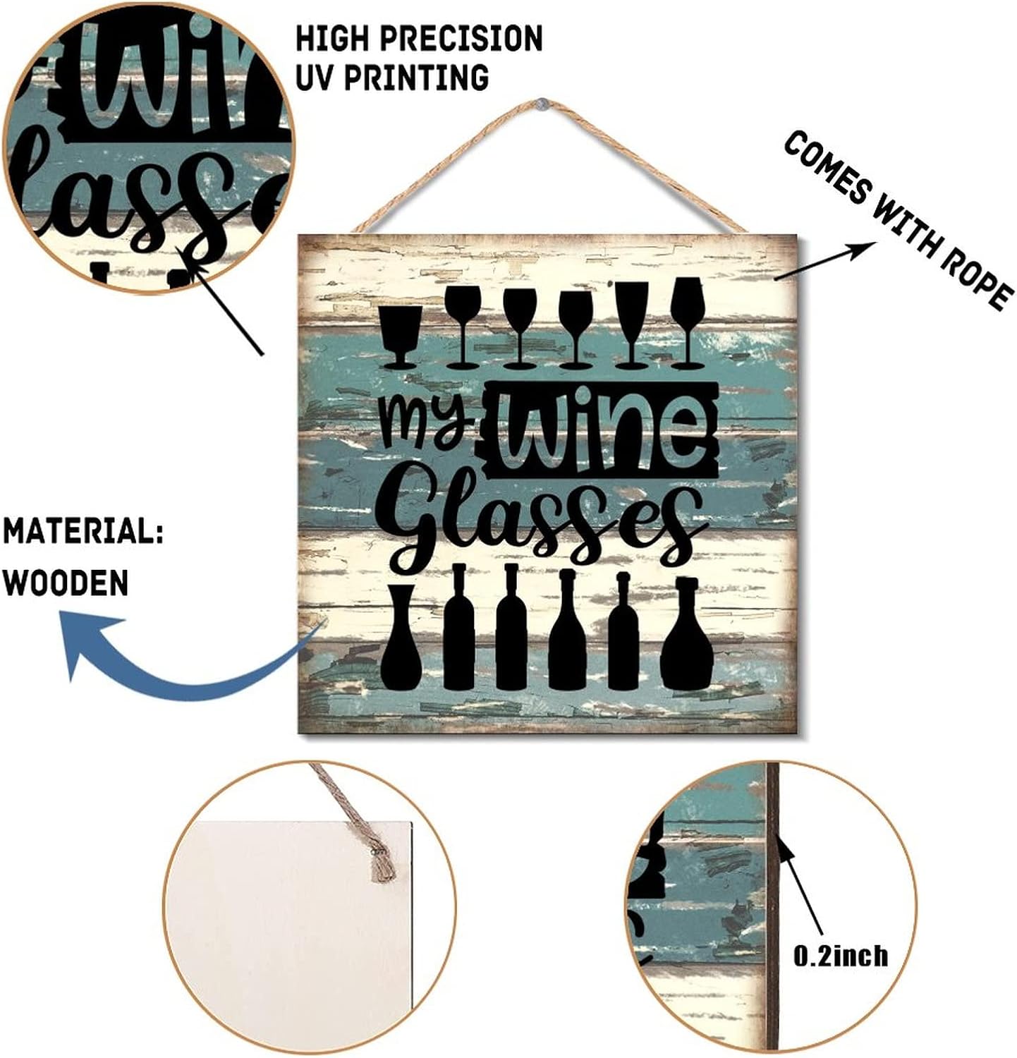 Rustic Wood Wall Art Sign 12x12 Inches