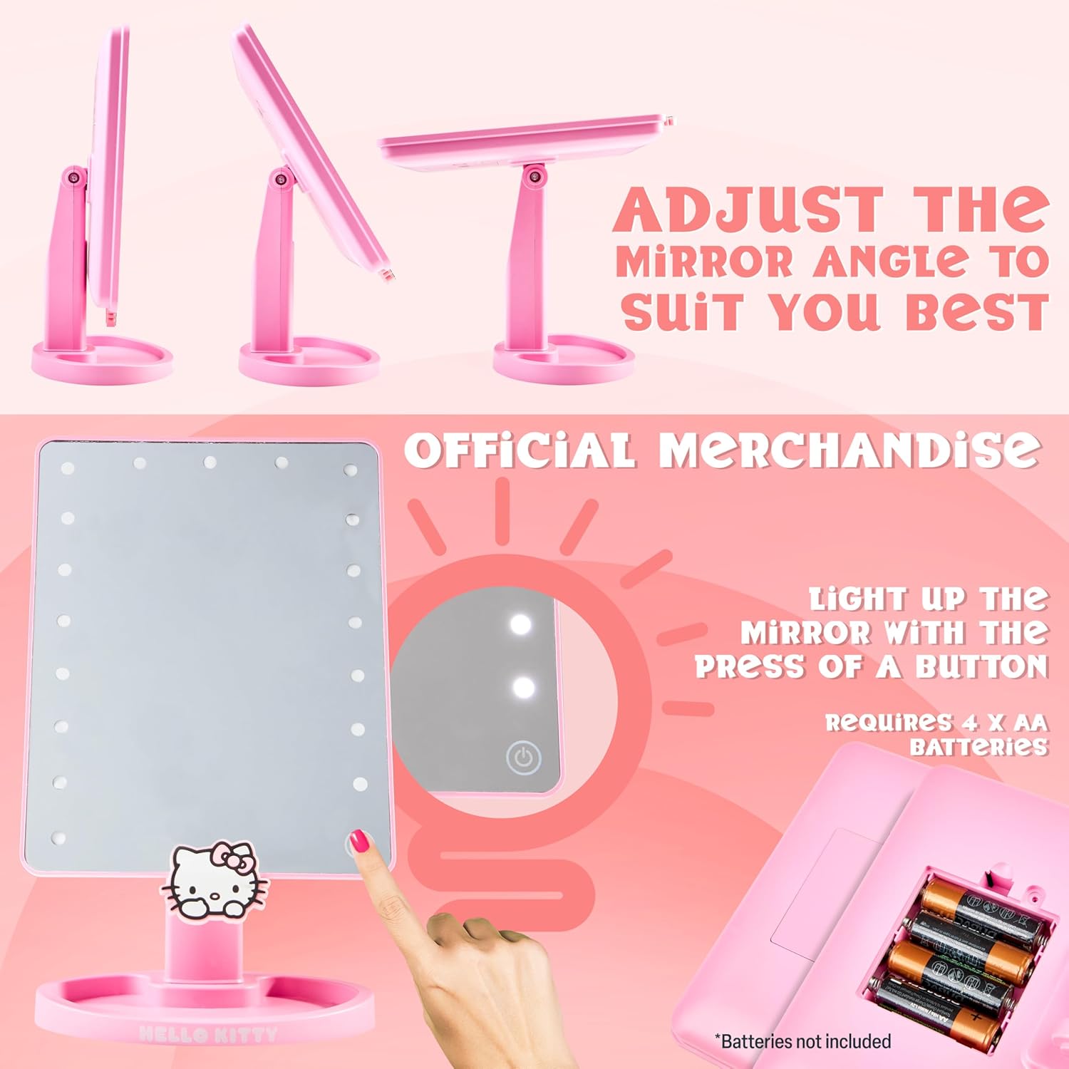 Hello Kitty Vanity Mirror with LED Touch Screen and Trinket Tray