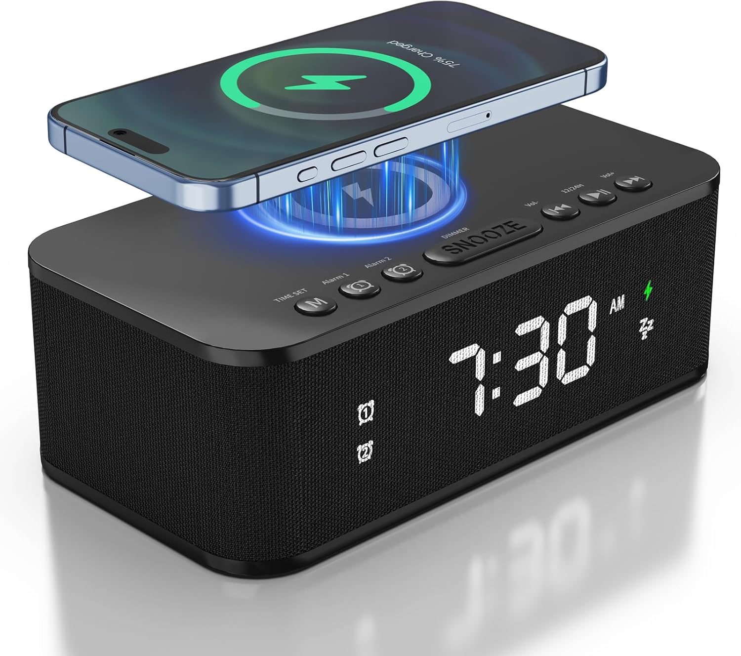 Digital Alarm Clock with White Noise and Bluetooth