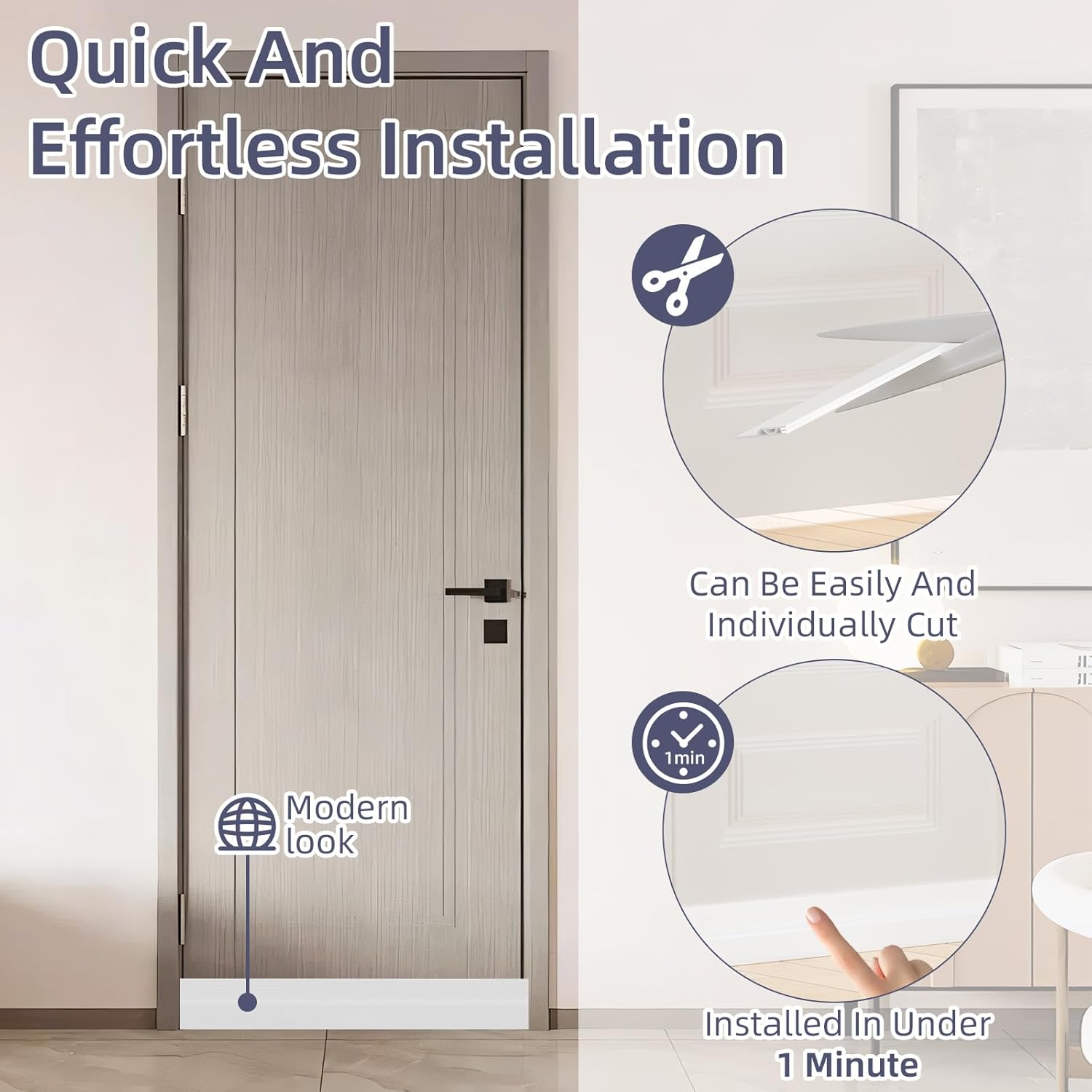 OXRQ Door Draft Stopper 39 Inch White