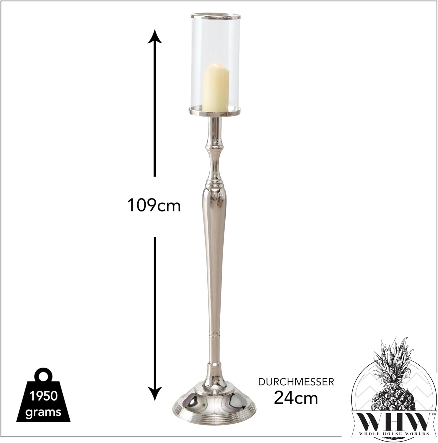 Old World Grand Hotel Pillar Candle Holder 43 Inches
