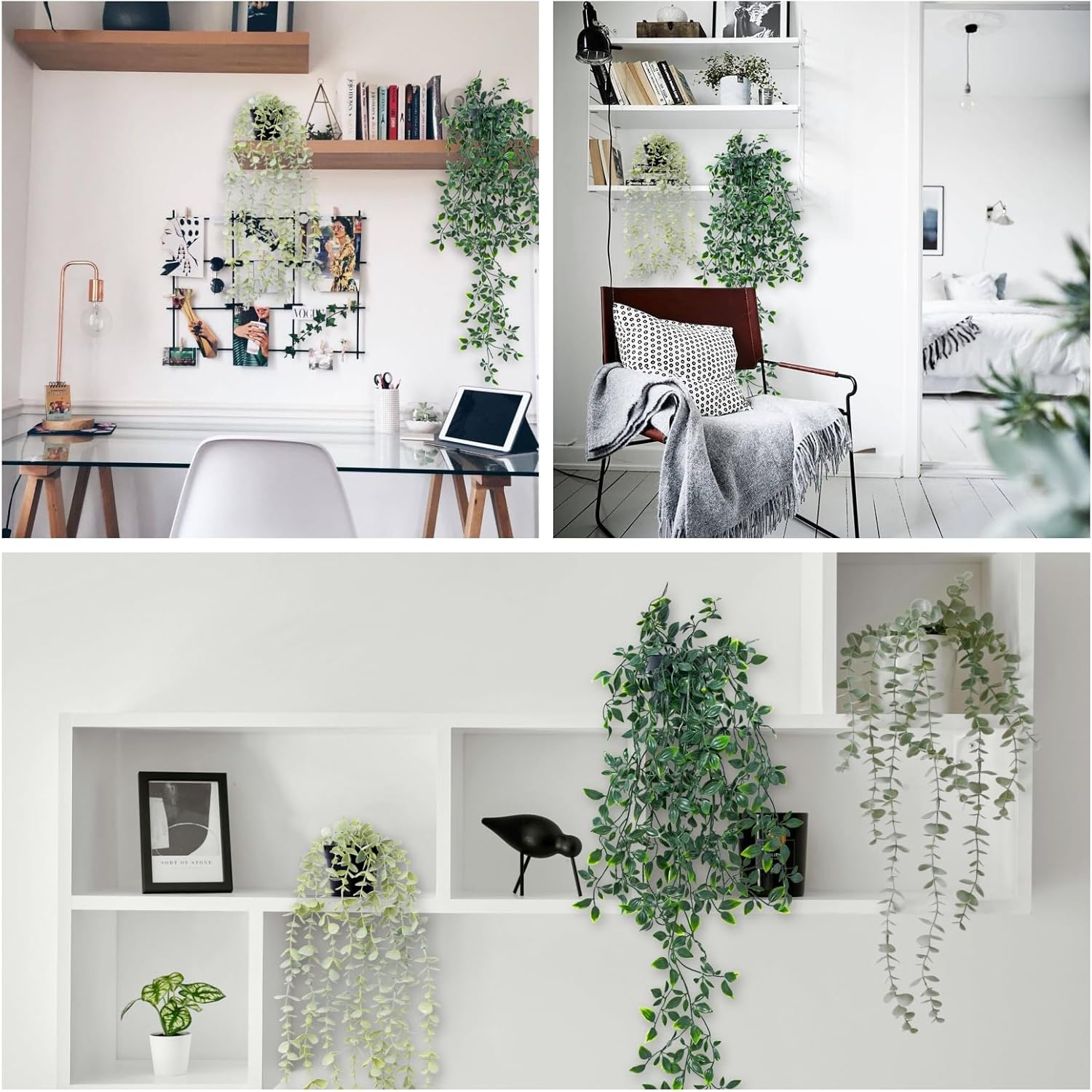 2pcs Artificial Hanging Plants for Room Decor