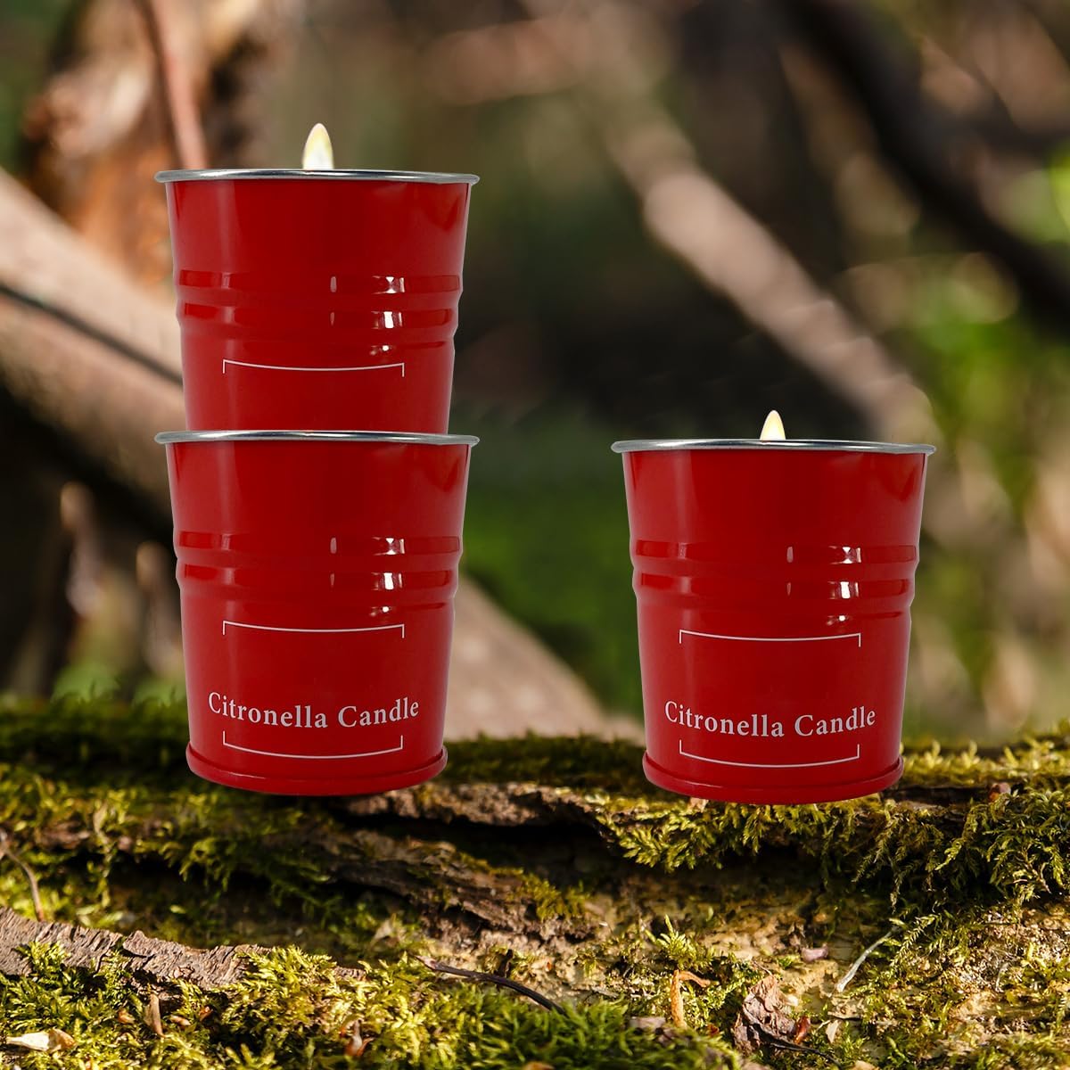 Tengyukenny Citronella Candles 9 Pack Red Outdoor