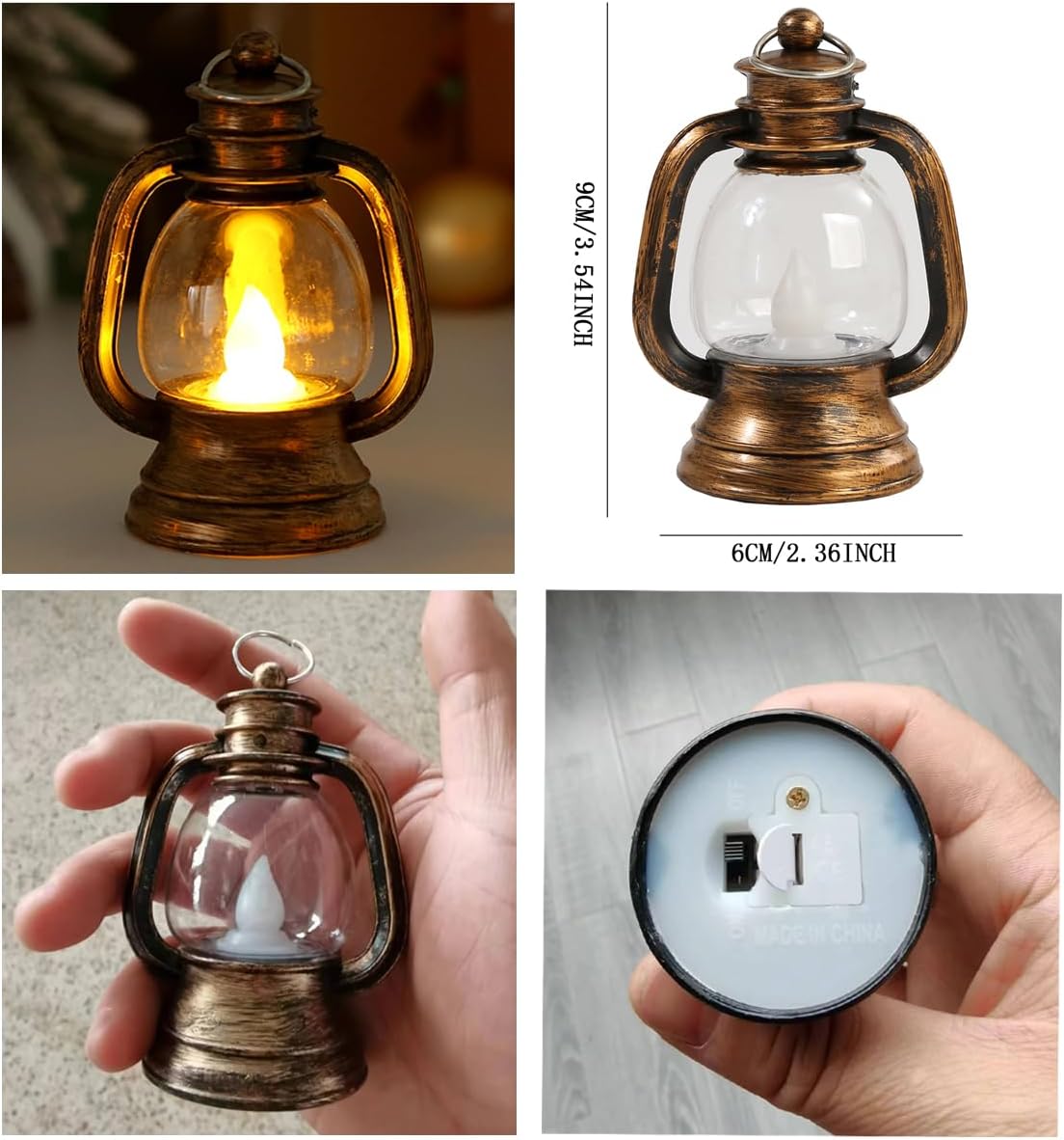 12 Pack Mini Decorative Candle Lanterns with LED Candles