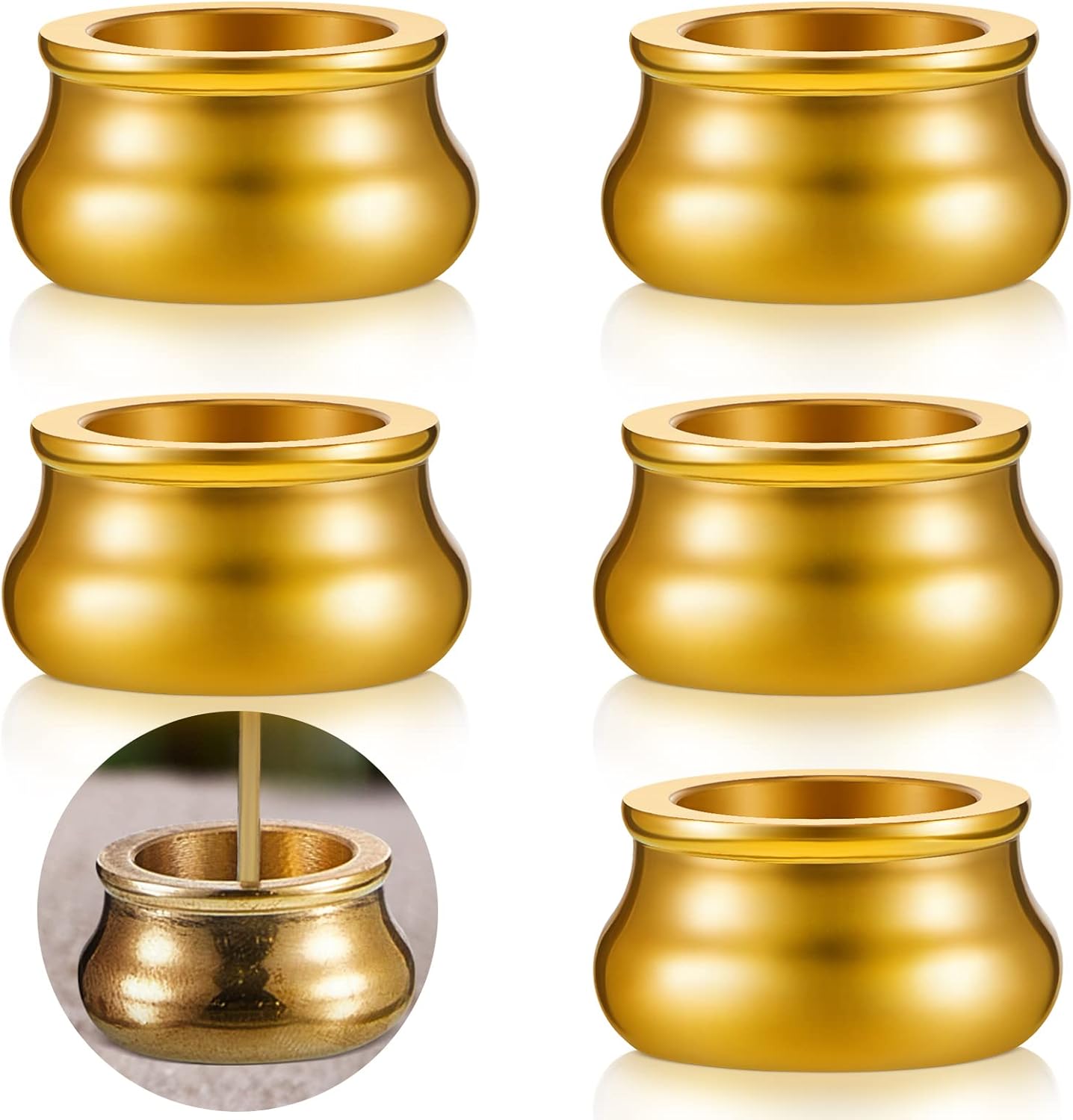 Suclain 6 Pcs Brass Incense Holder for Sticks and Cones