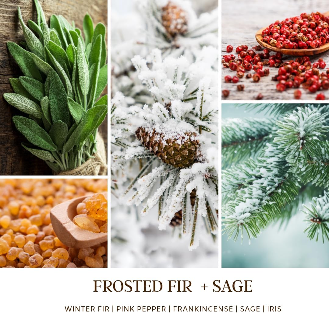 Frosted Fir and Sage Scented Jar Candle