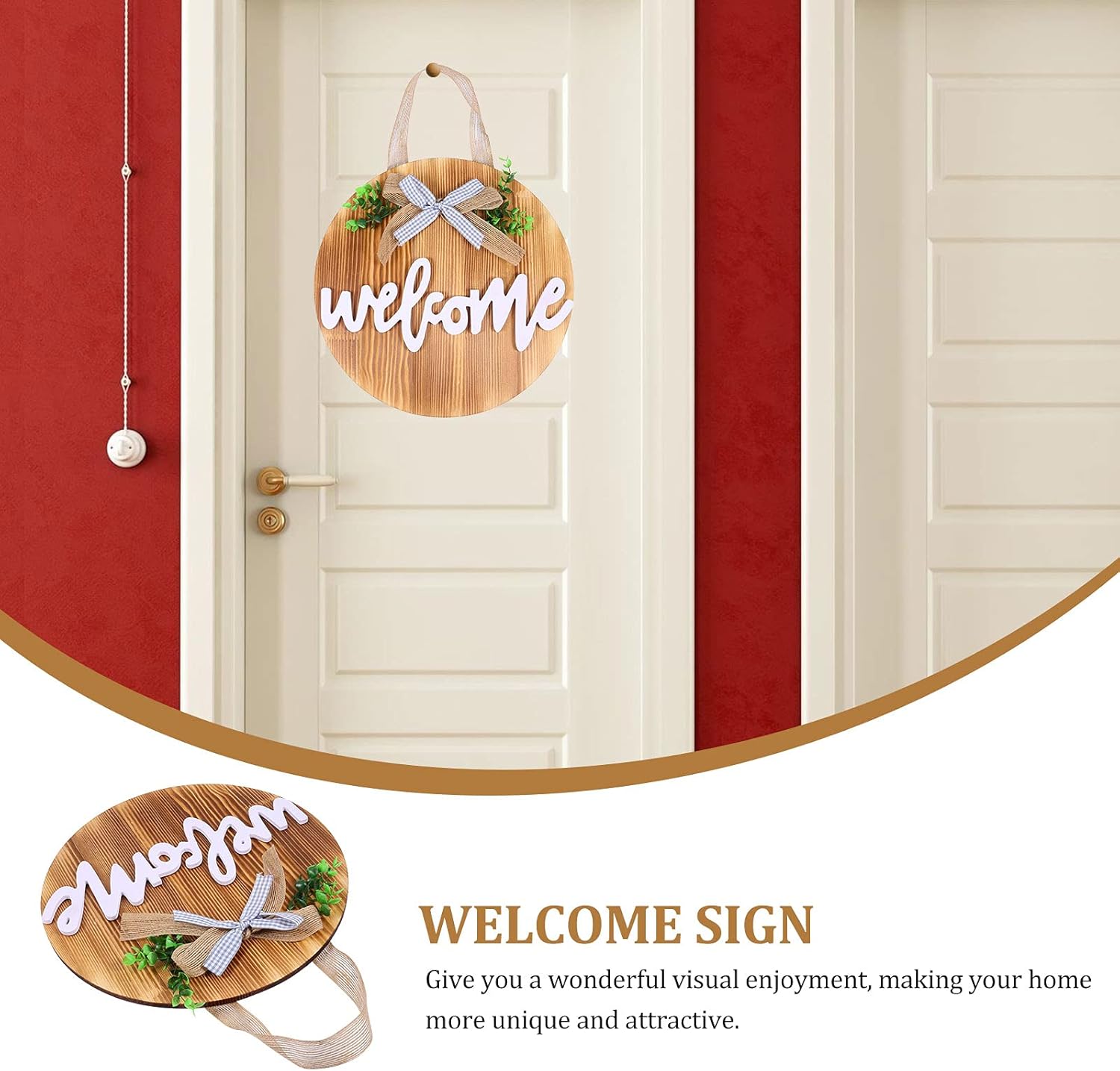 VICASKY Welcome Wall Hanging Sign Rustic Decor