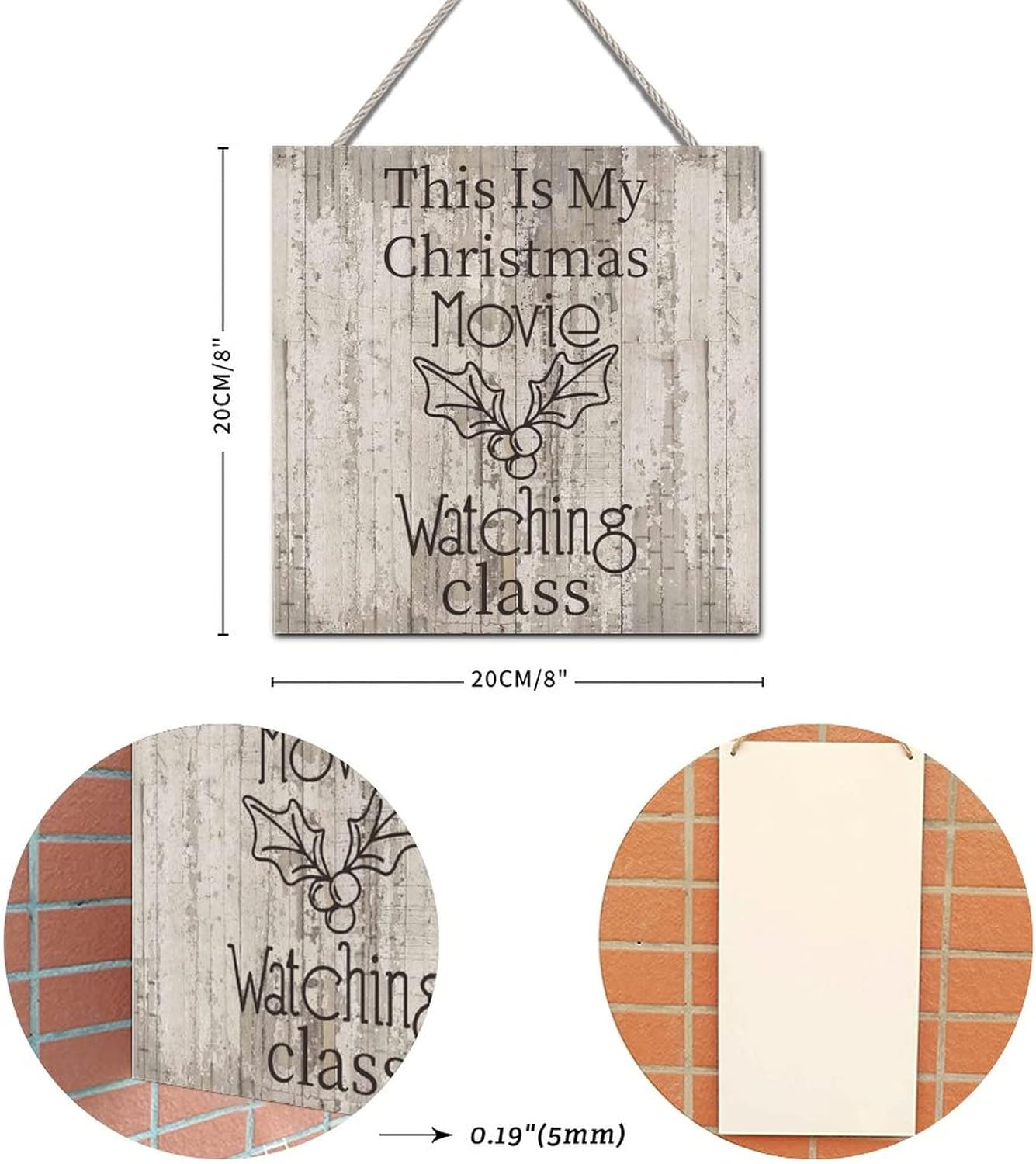 Vrurinss Christmas Movie Watching Wood Plaque Sign Wall Decor