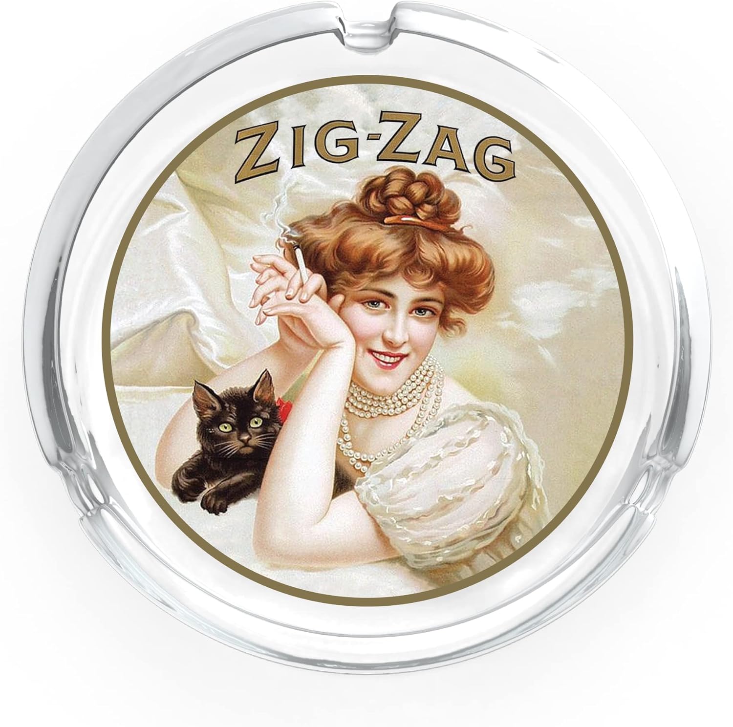 Zig Zag Handcrafted Glass Ashtray - Vintage Style