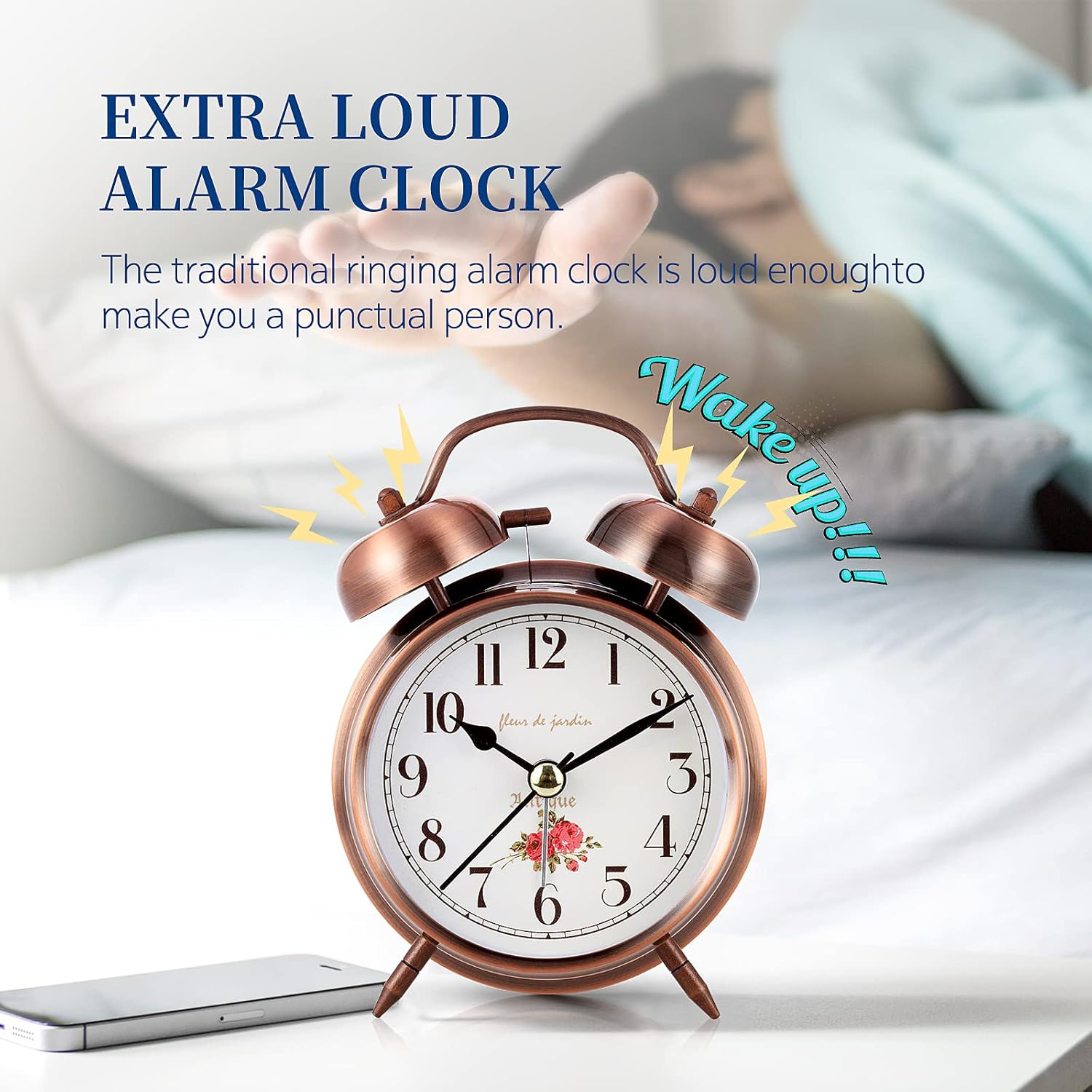 Super Loud Alarm Clock with Backlight and Silent Mode