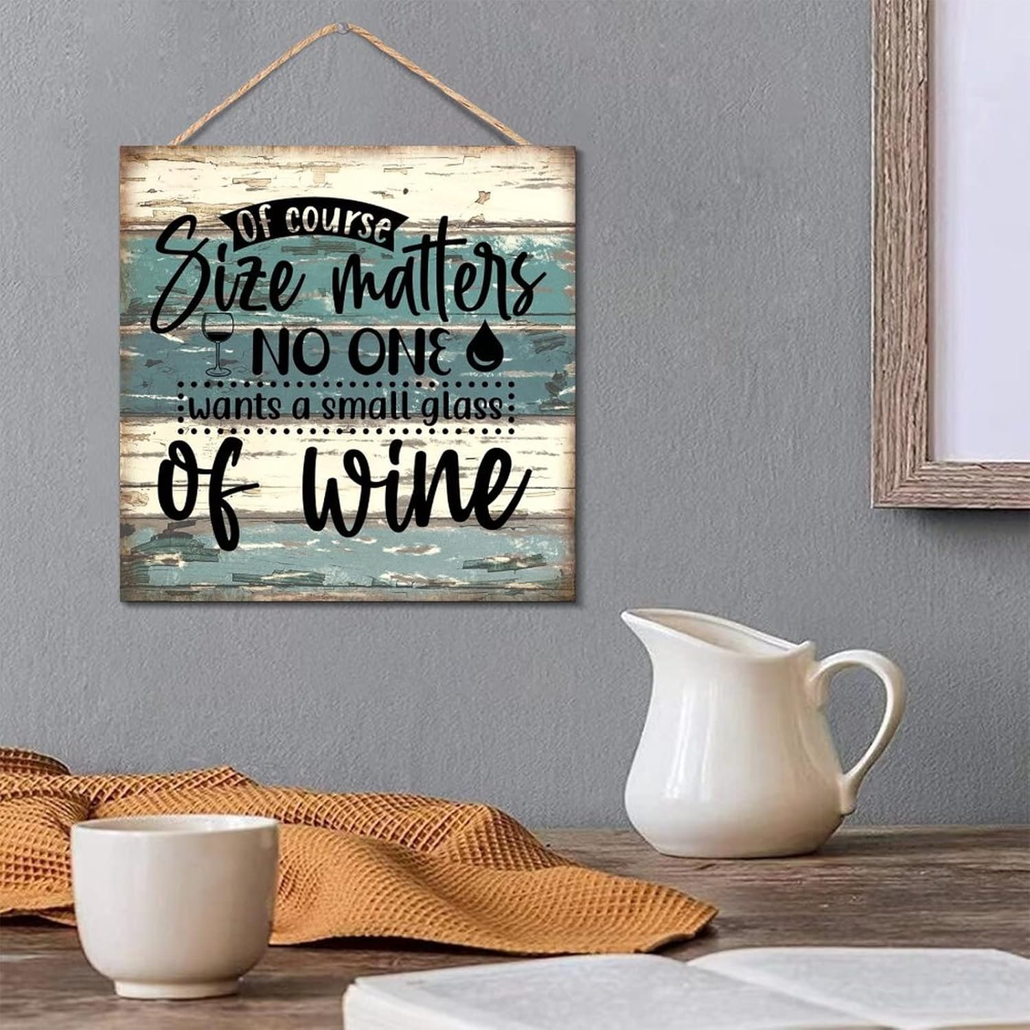 Wooden Wine Glass Sign Farmhouse 12x12
