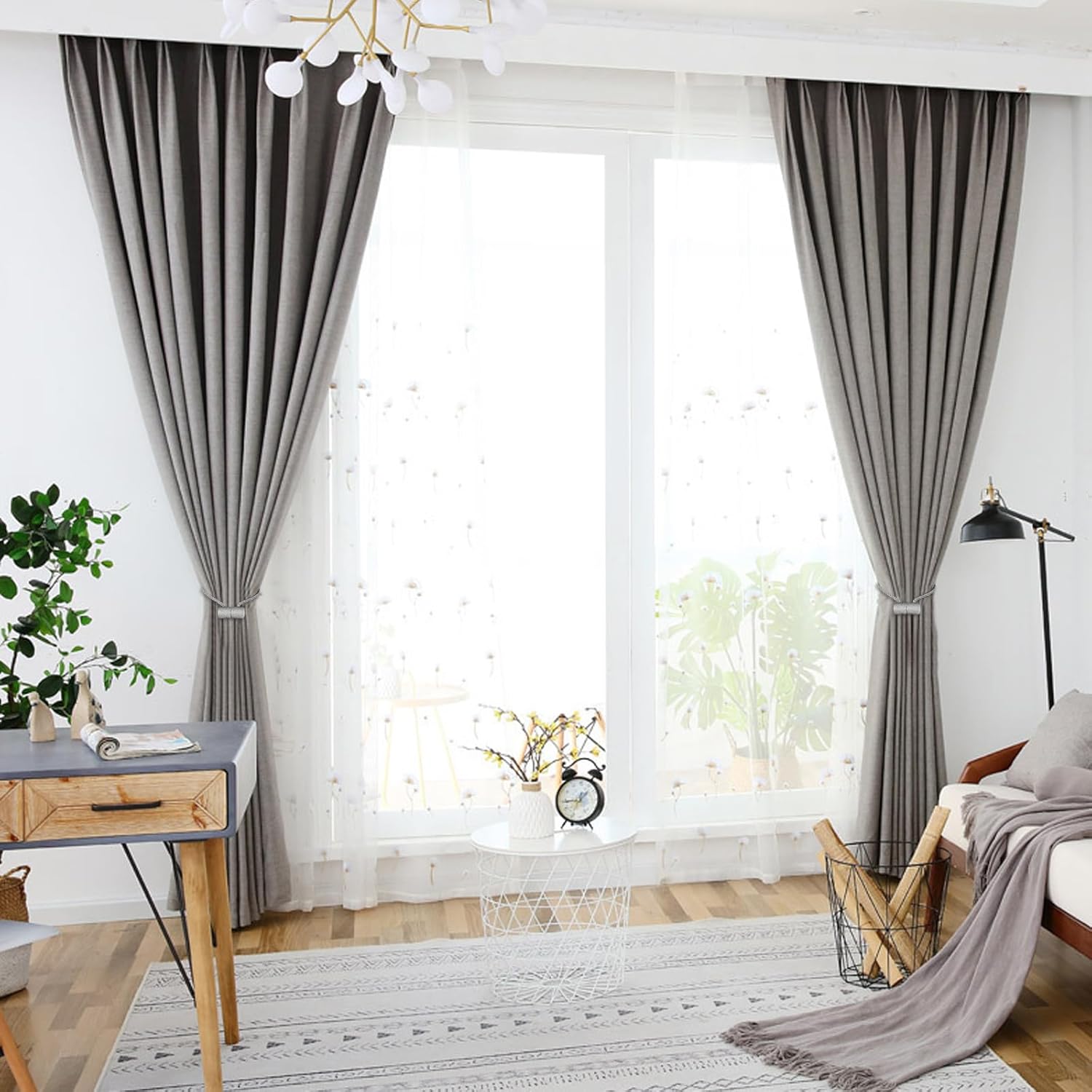 2pcs Magnetic Curtain Tiebacks with Woven Design