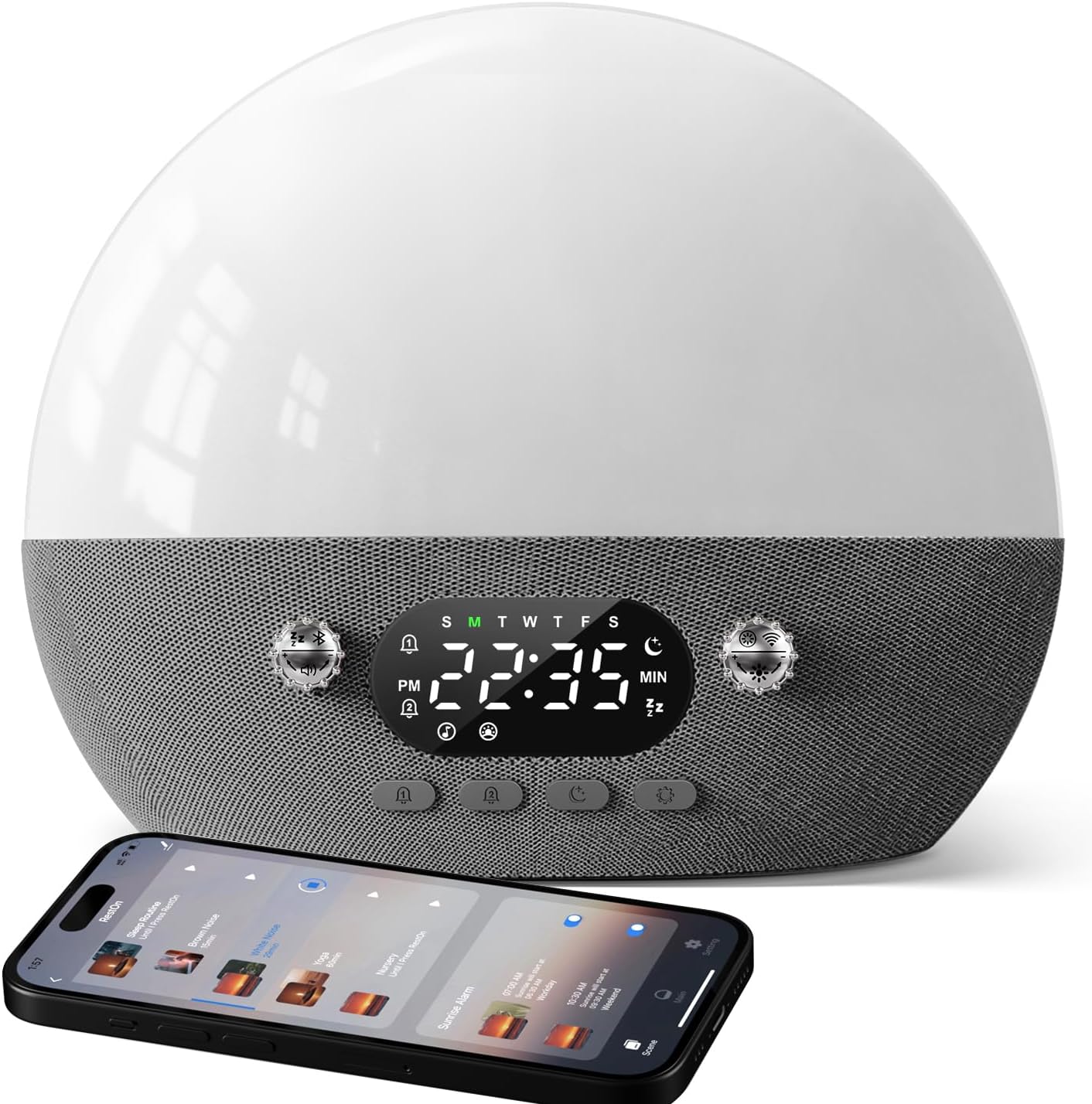 Dekala RestOnn Sunrise Alarm Clock with Night Light and White Noise