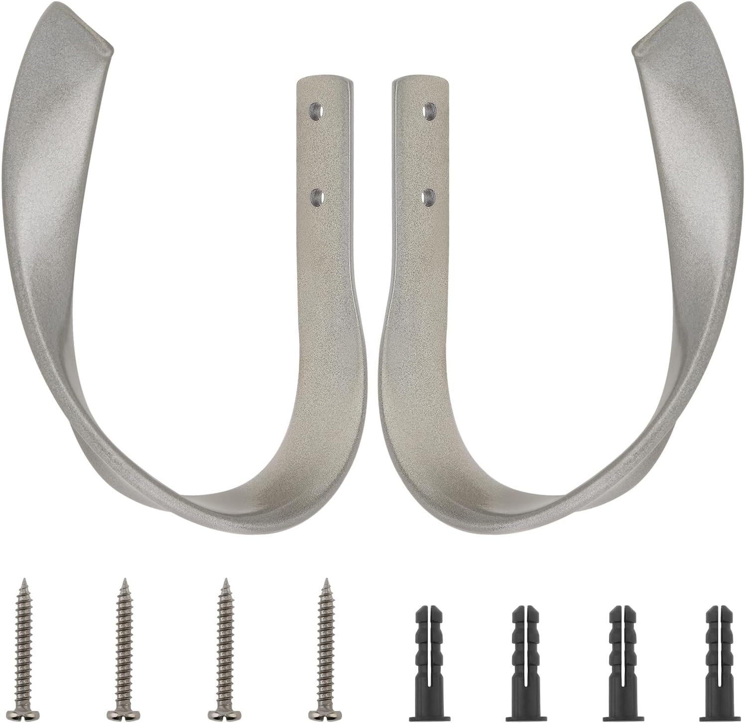 4 Pack Grey Aluminum Alloy Curtain Holdbacks