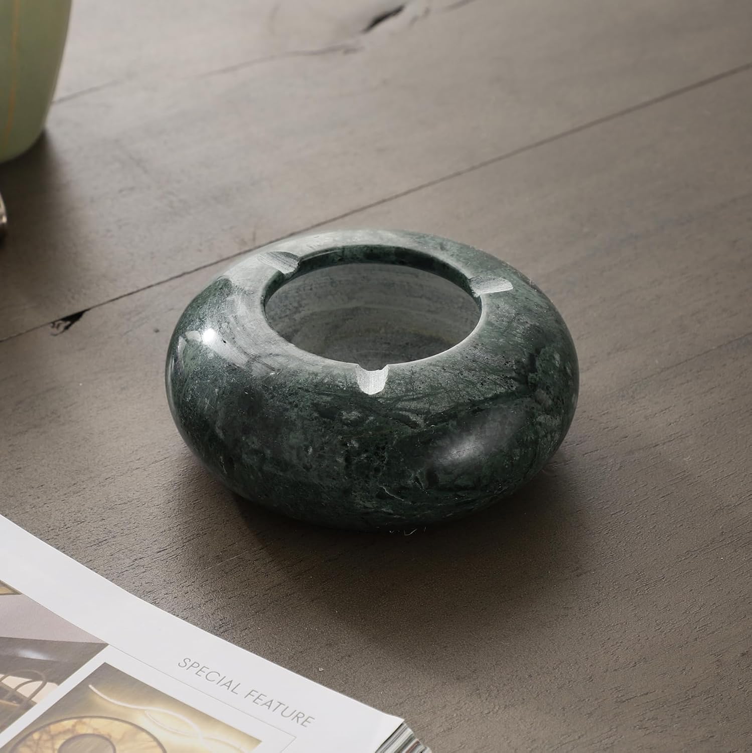 Marble Green Ash Tray for Indoor Outdoor Use