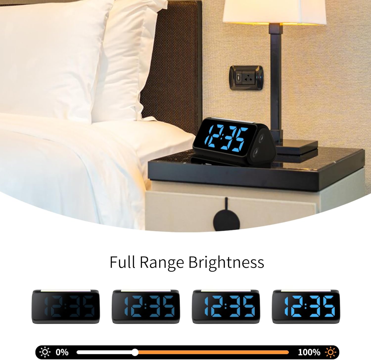 Netzu Alarm Clocks for Heavy Sleepers with Vibrating Pad and RGB Display