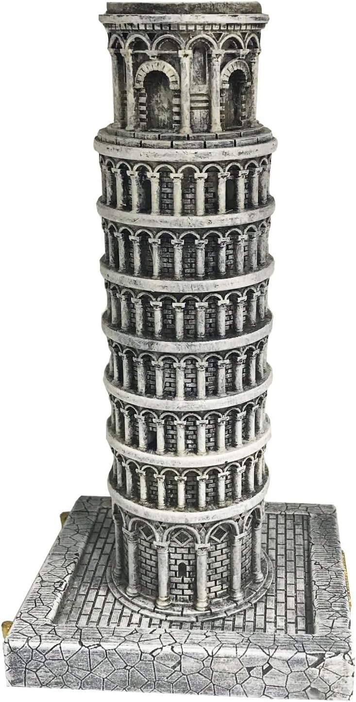 Italy Leaning Tower of Pisa Resin Statue - Gray