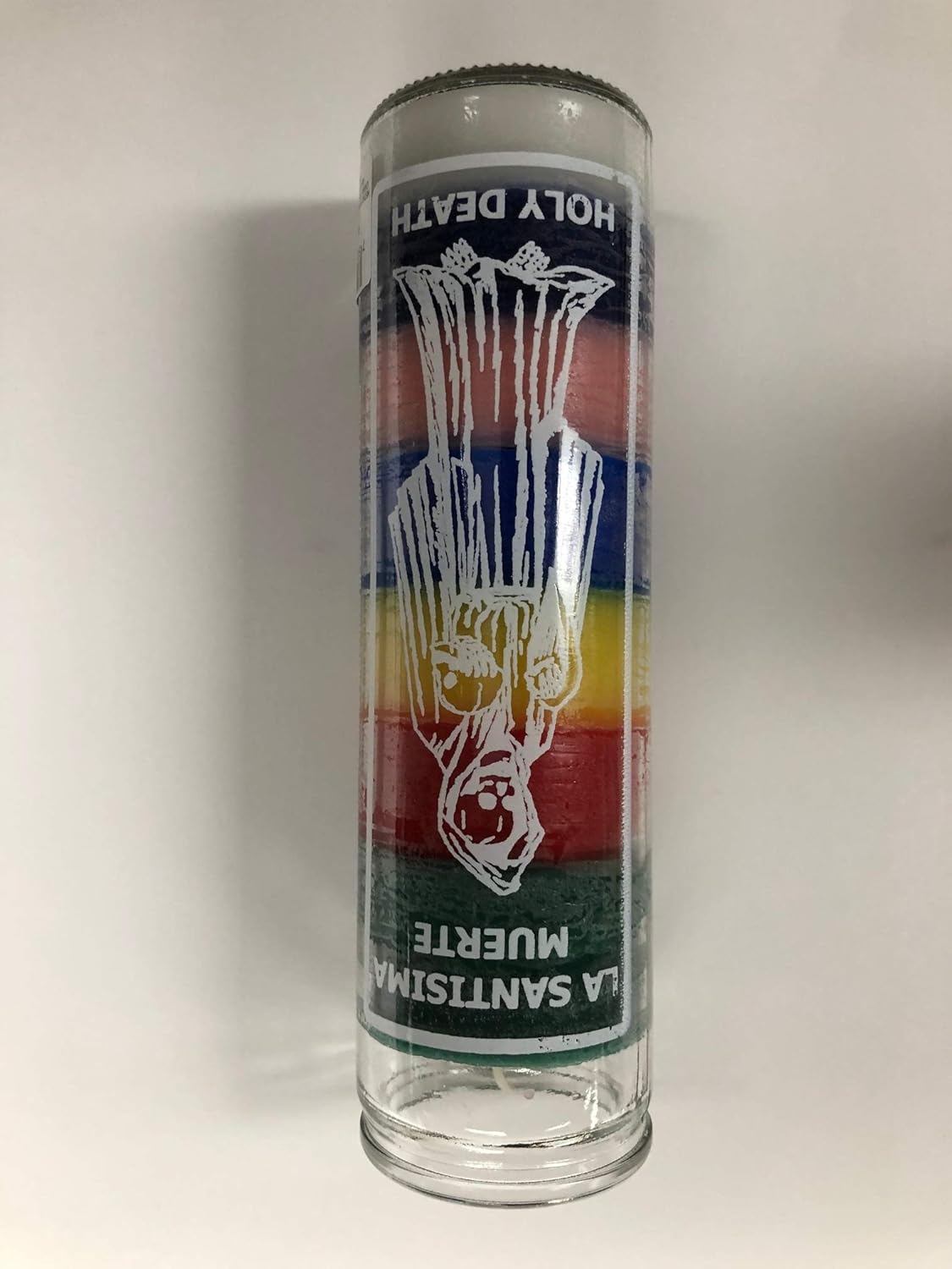 7 Color Santa Muerte Brilux Candle in Glass