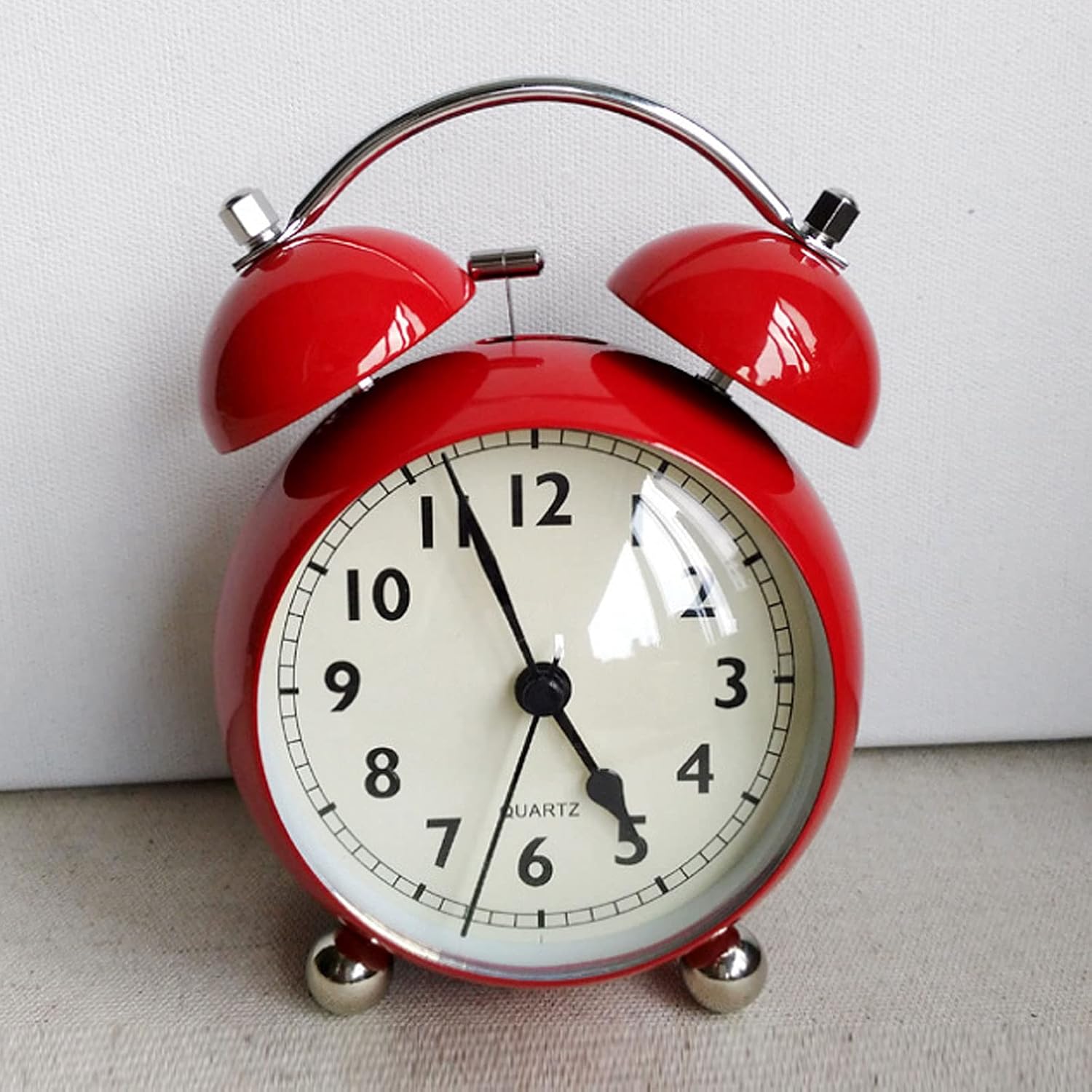 4 Inch Twin Bell Alarm Clock with Backlight and No Ticking