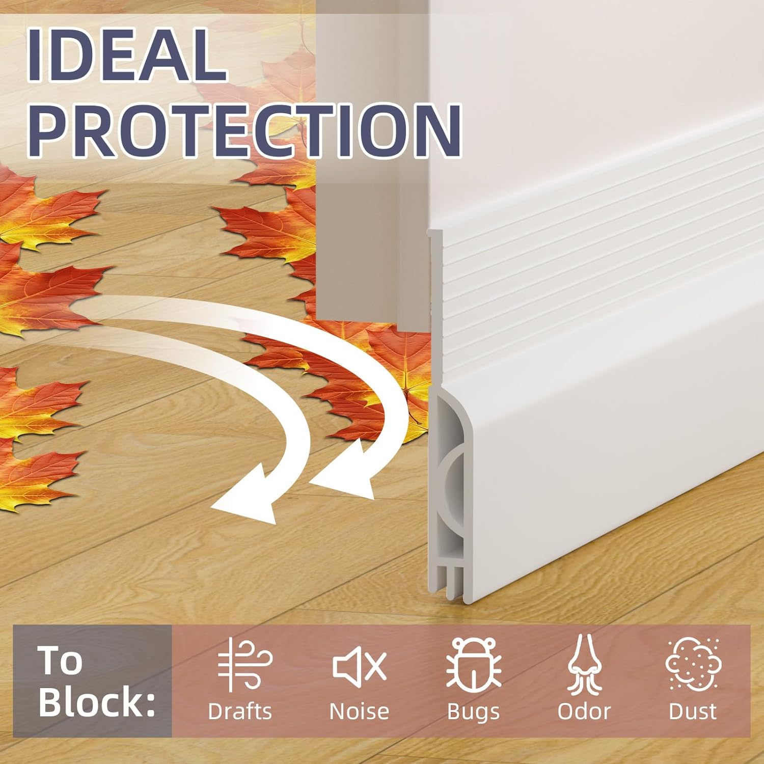 OXRQ Door Draft Stopper 39 Inch White