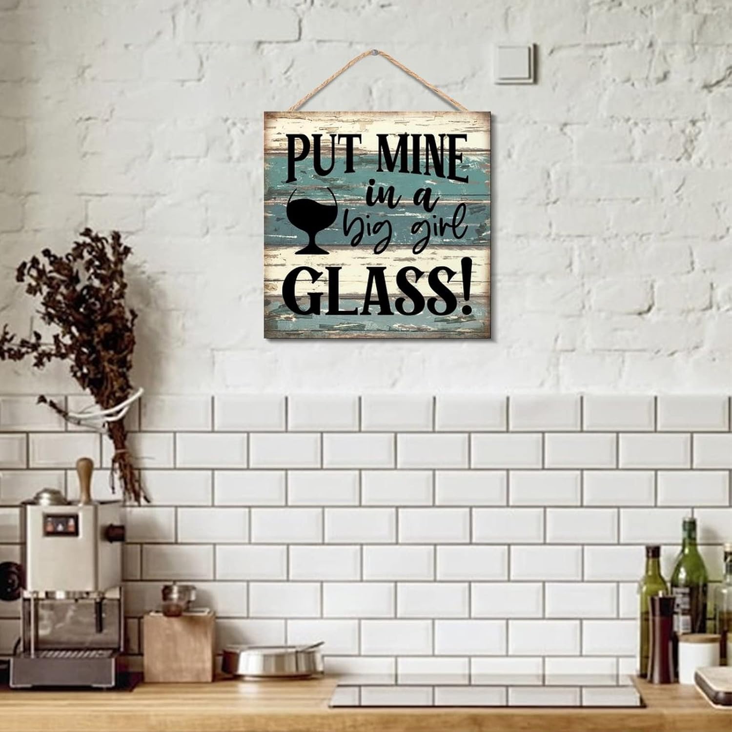 Big Girl Glass Hanging Wooden Sign Rustic Farmhouse Decor