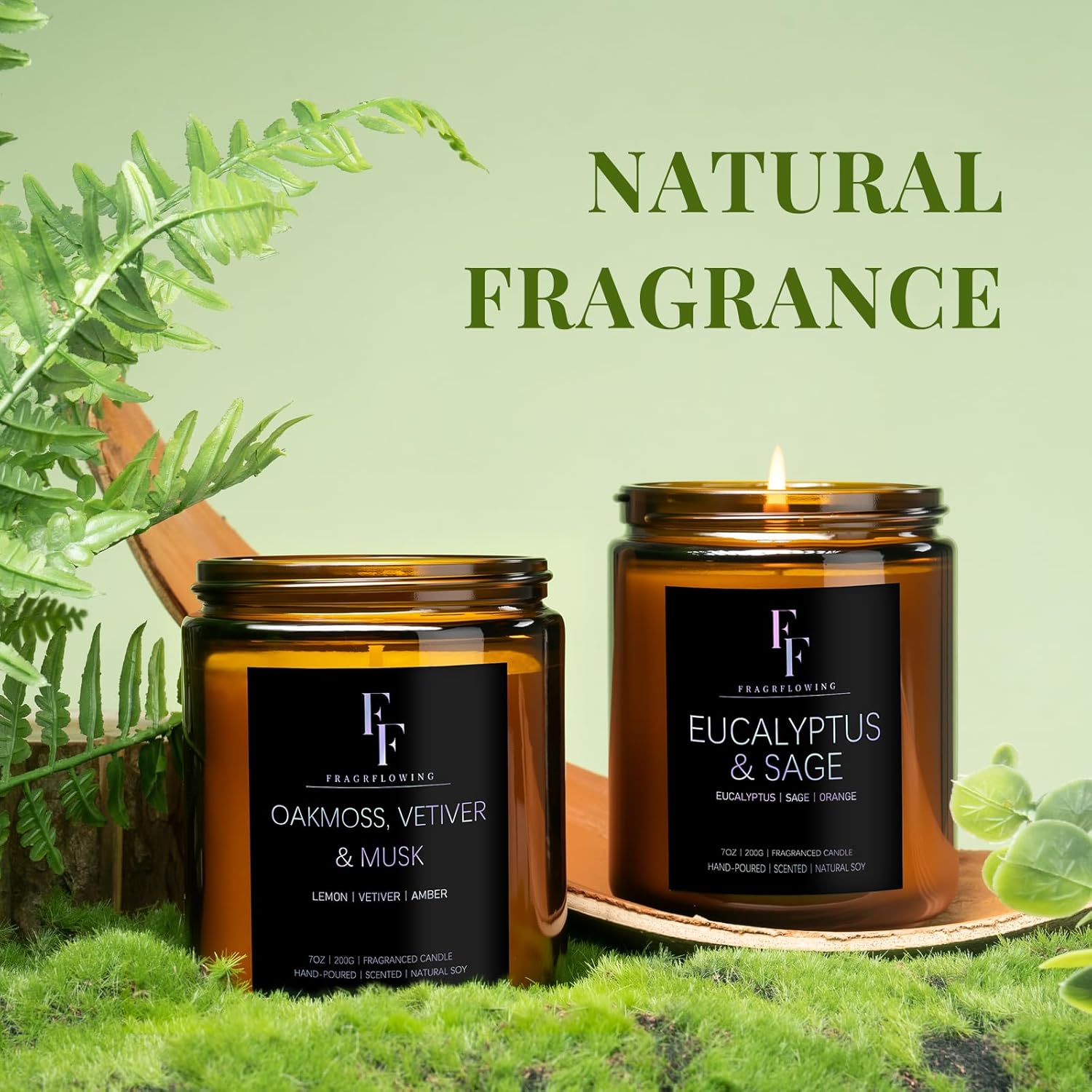 Scented Candle Set 6 Pack with 42 Oz Jar Candles