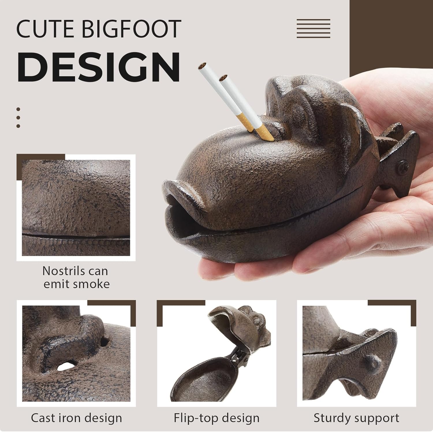 LemonRoad Cast Iron Monkey Cigar Ashtray
