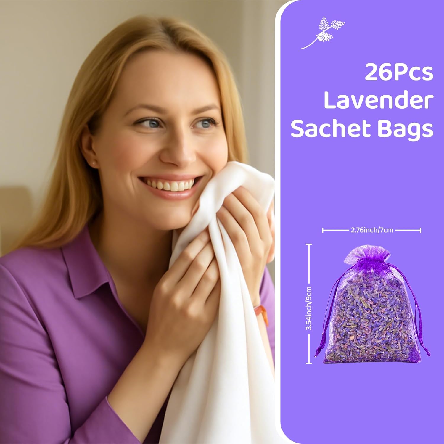 26 Pack Lavender Sachet Bags for Home Wardrobe